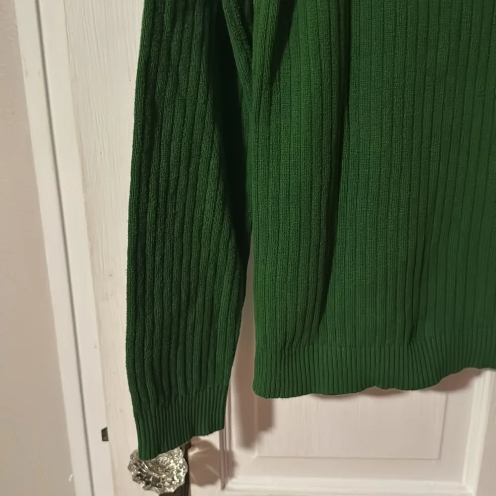 Evan Picone Women's Cable Knit Sweater Green Size Large